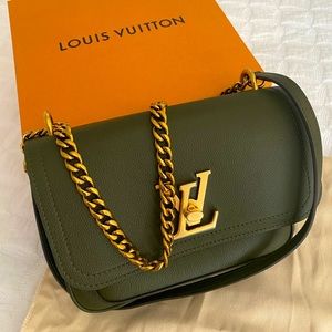 Louis Vuitton Calfskin Lockme Chain Bag Green
